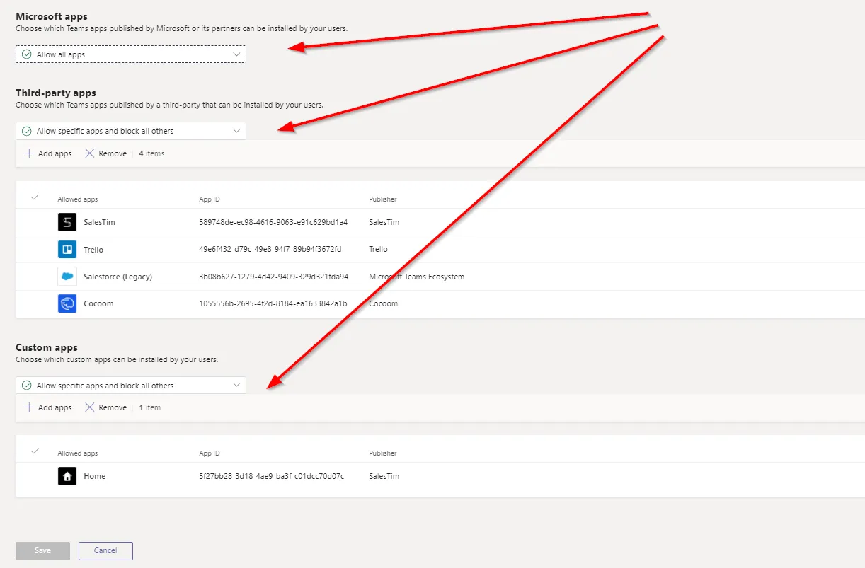 Microsoft Teams admin center app permission policies