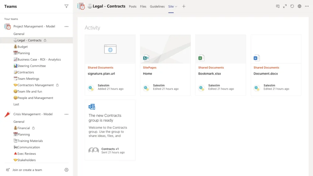 Content in private channels in Microsoft Teams