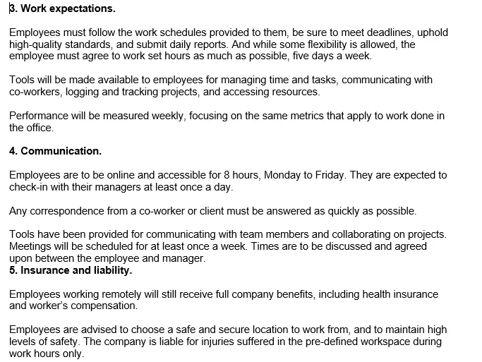 remote working guidelines