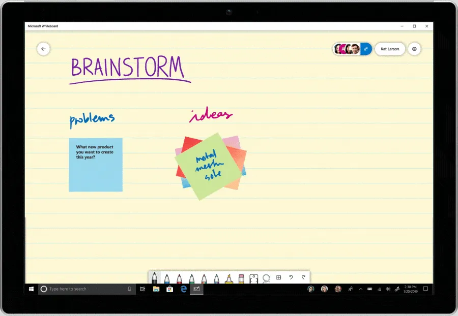 tableau blanc en réunion Microsoft Teams