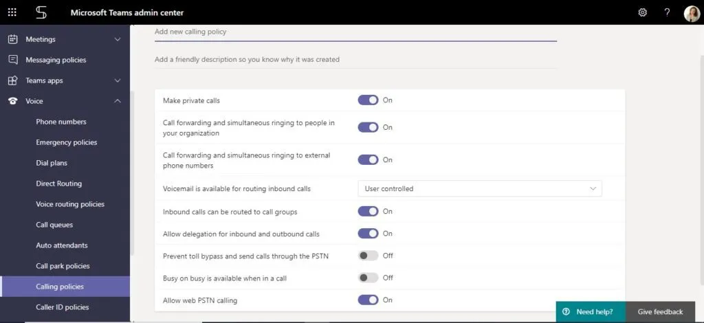 Microsoft Teams governance: calling policy