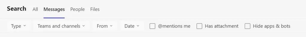 search in microsoft teams