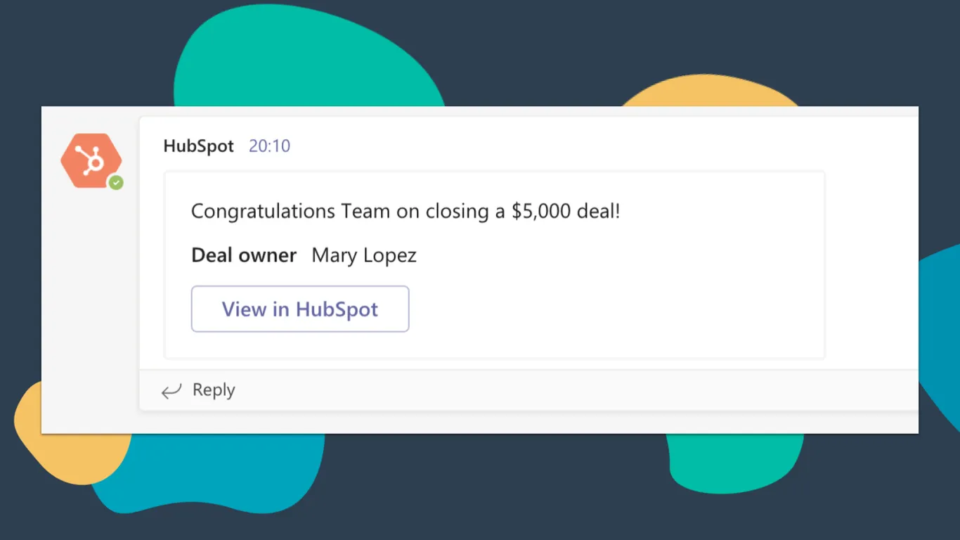 Amount Update HubSpot Customer Success Microsoft Teams