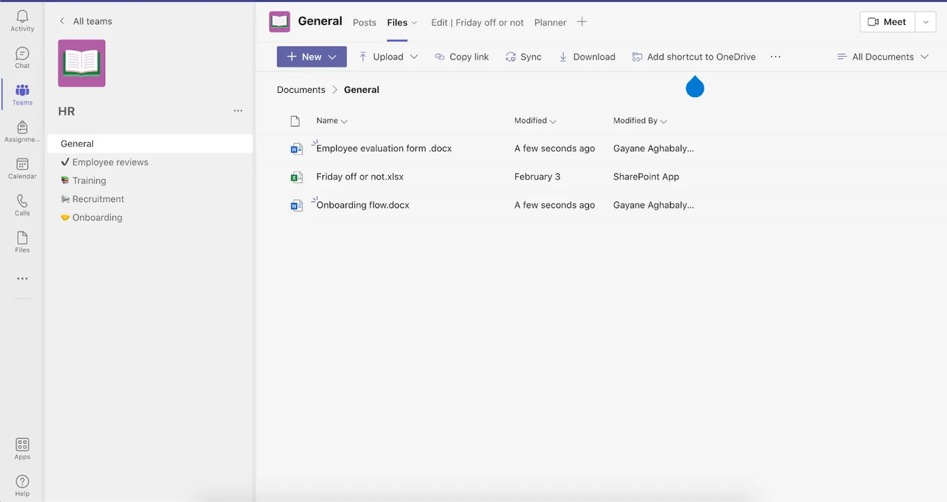 files in microsoft teams