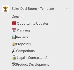 sales deal room Microsoft Teams template