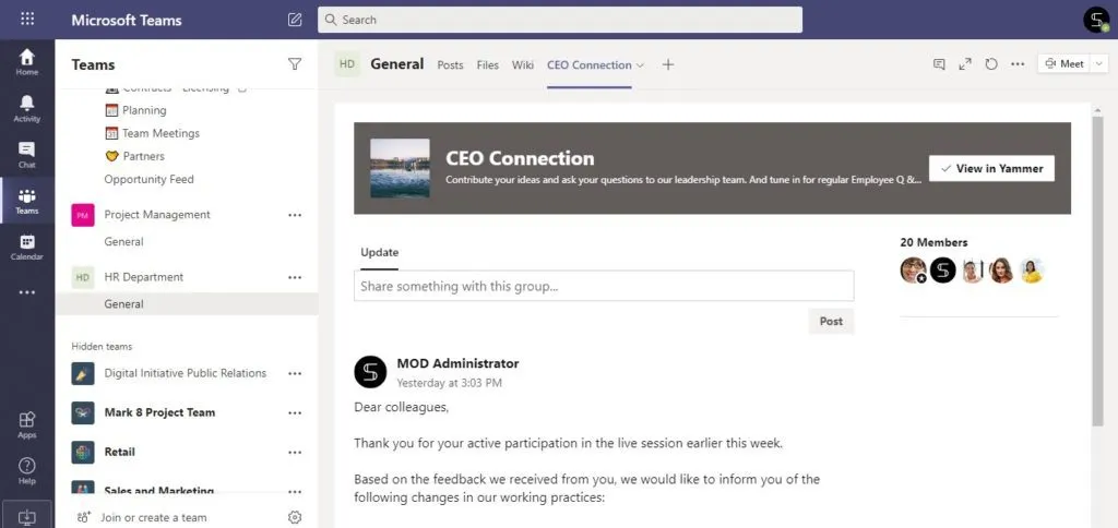Microsoft Teams Or Yammer