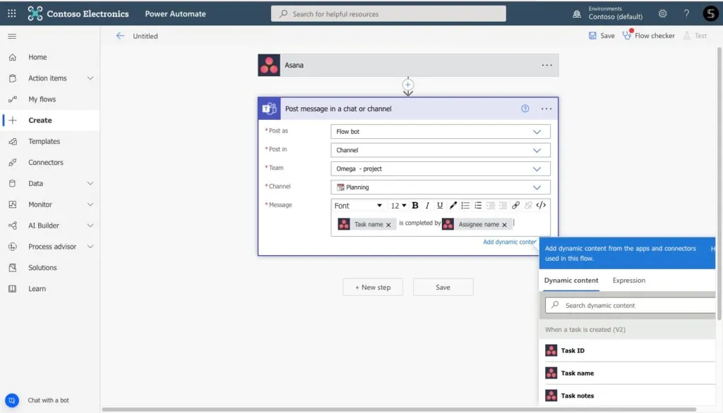 power automate asana