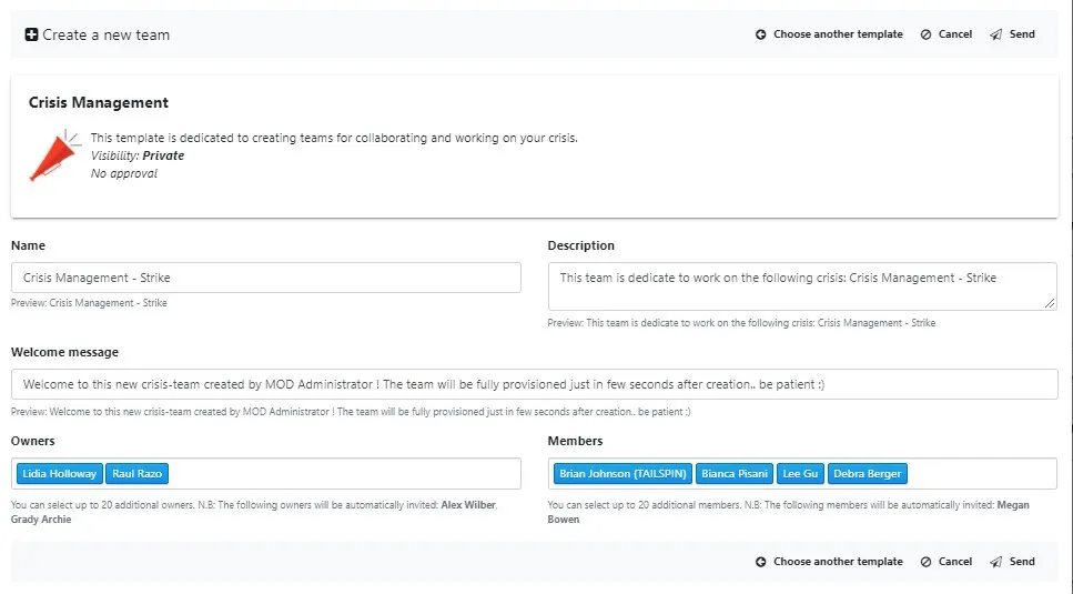 Native capabilities of Templates by Microsoft
