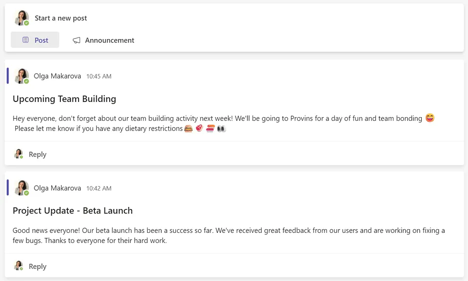 best practices for Microsoft teams channels - posts with subject lines