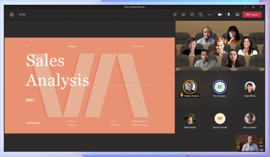 Real-time collaboration in a Microsoft Teams meeting