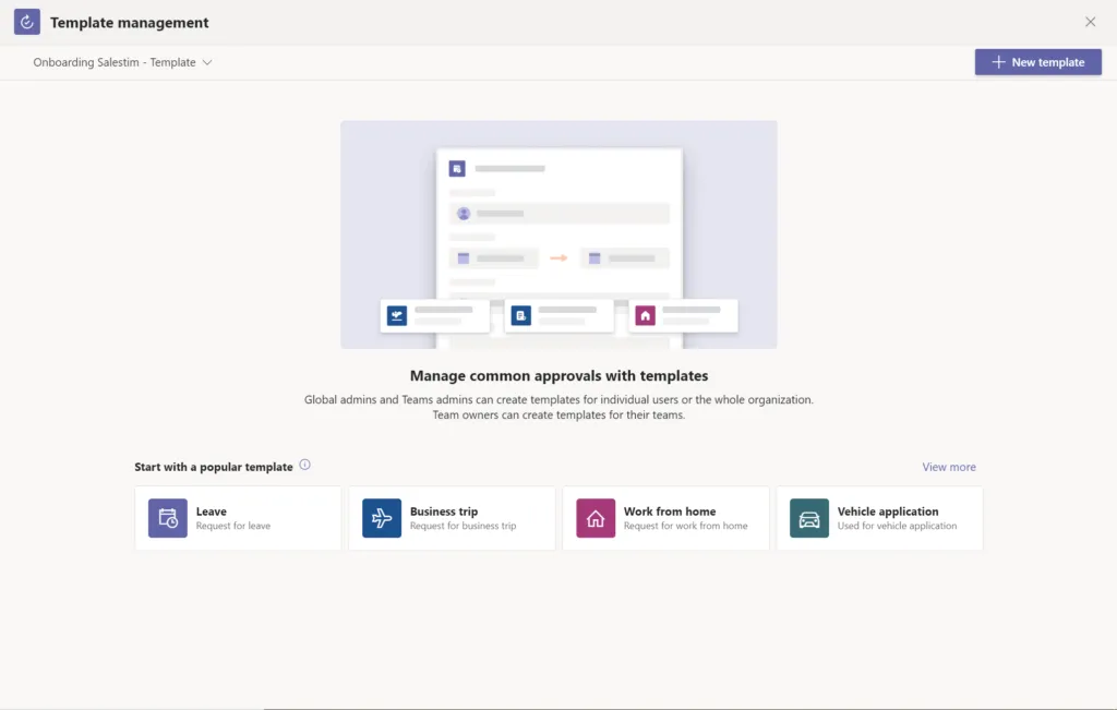 approvals for managers in teams