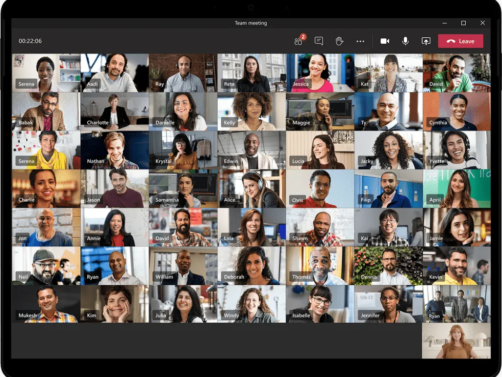 Microsoft Teams meeting large gallery view