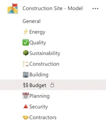 Microsoft Teams Private Channel example