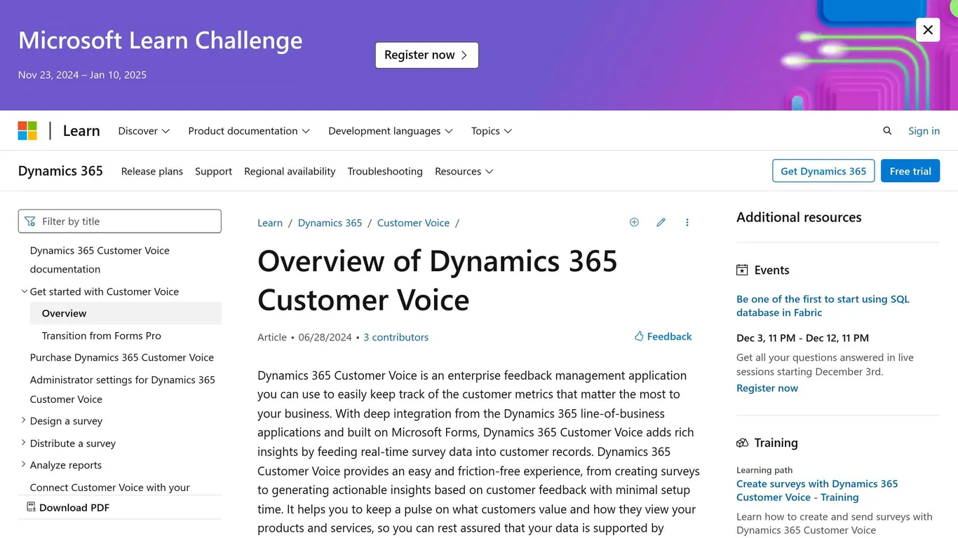 Dynamics 365 Customer Voice