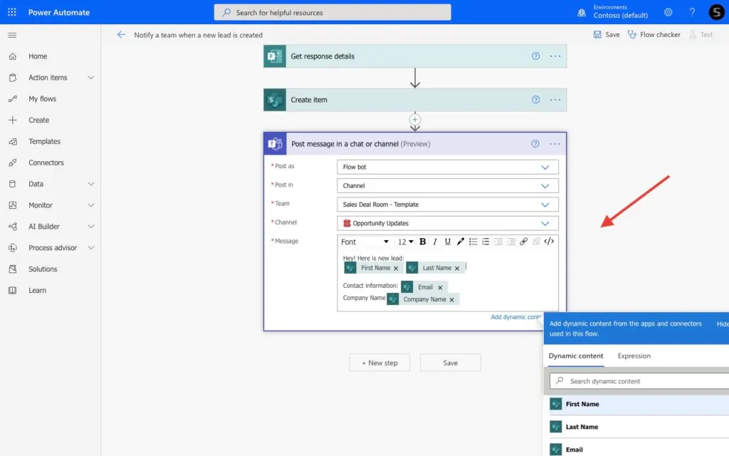 Power Automate Microsoft Teams