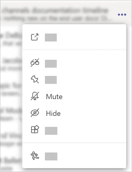 mute/hide chat in microsoft teams