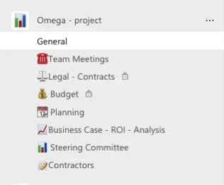 project management Microsoft Teams