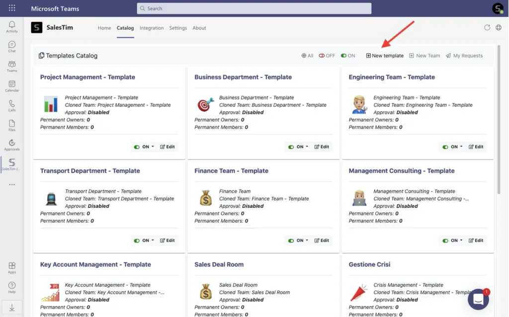 Microsoft Teams Template Creation