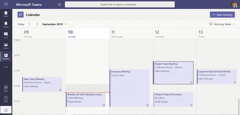Microsoft Teams Calendar