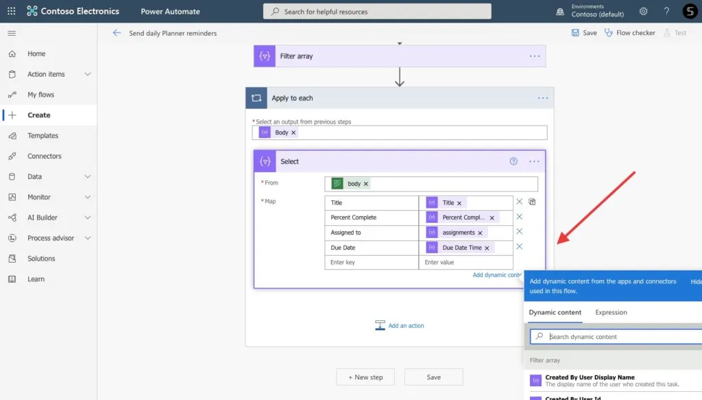Power Automate copy tasks from Planner