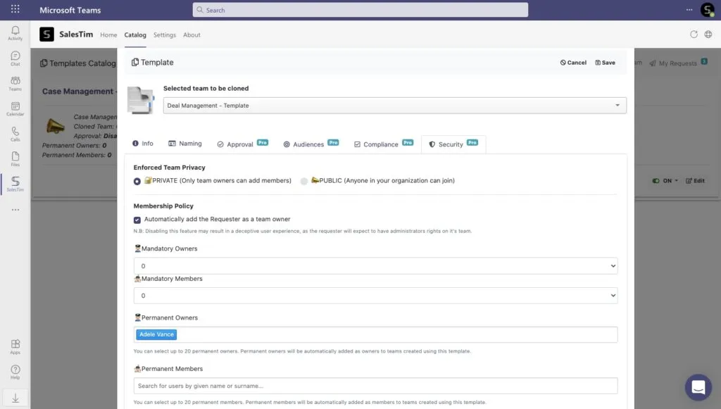 Microsoft Teams permanent membership