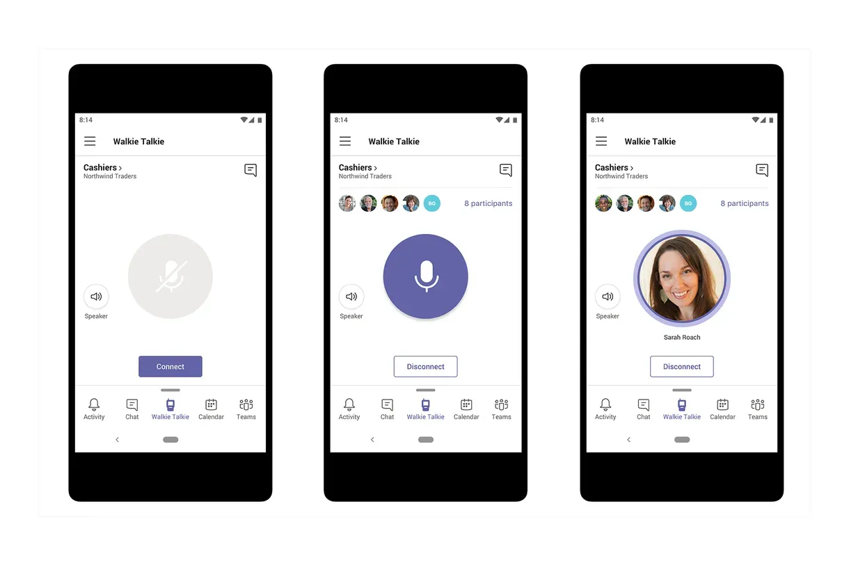 Application Microsoft Teams Walkie Talkie