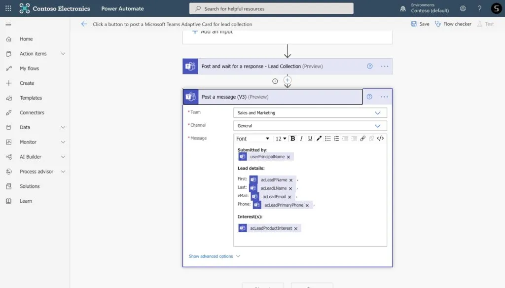 Post Adaptive Card Microsoft Teams 