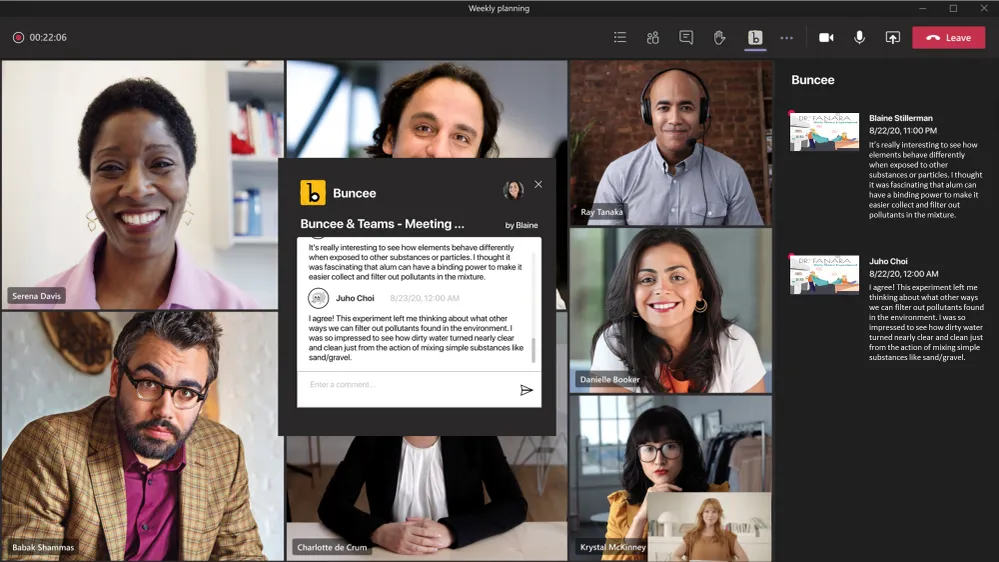 notification de contenu en réunion Microsoft Teams