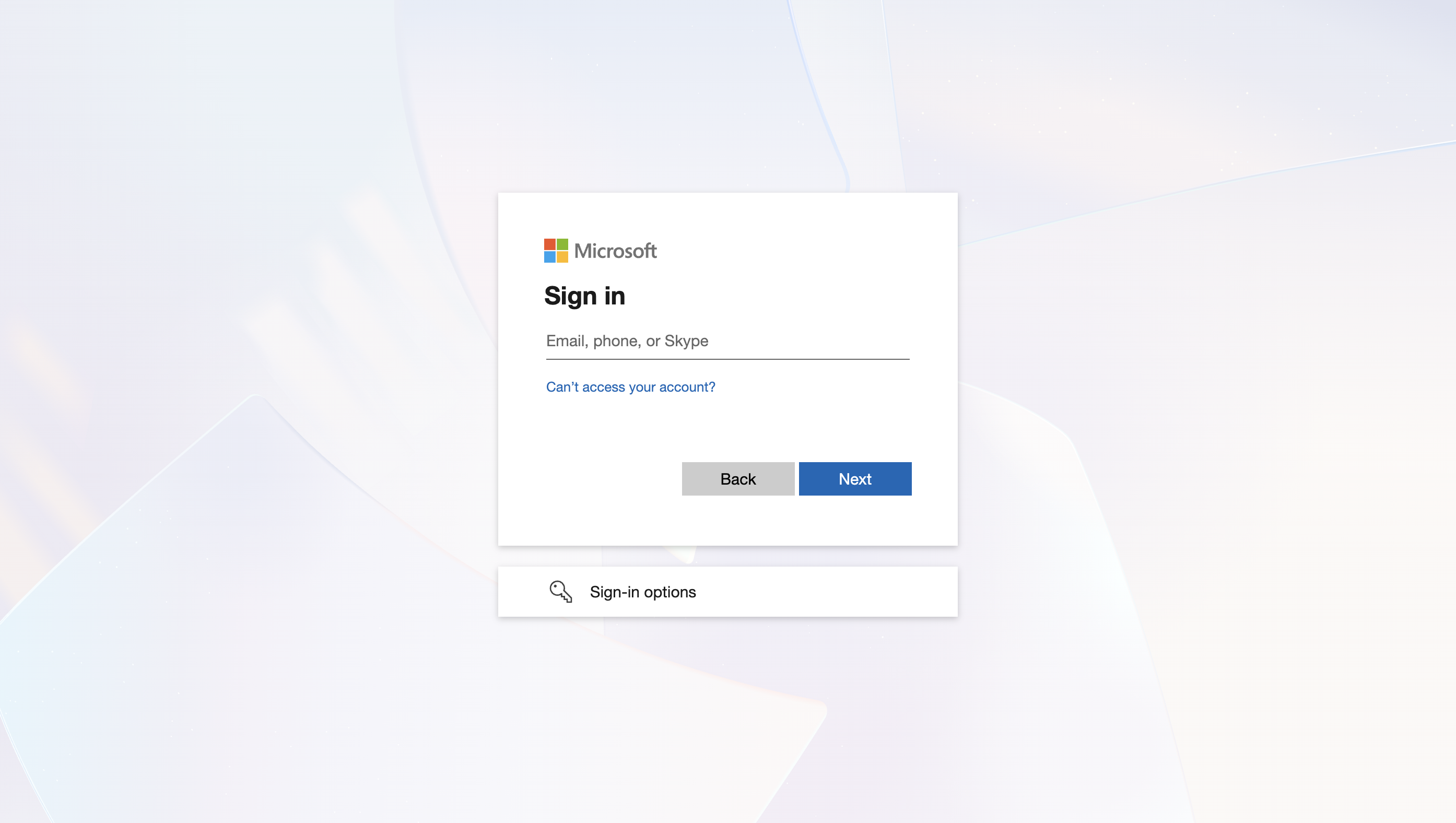 Microsoft sign-in screen for connecting the nFlow service account