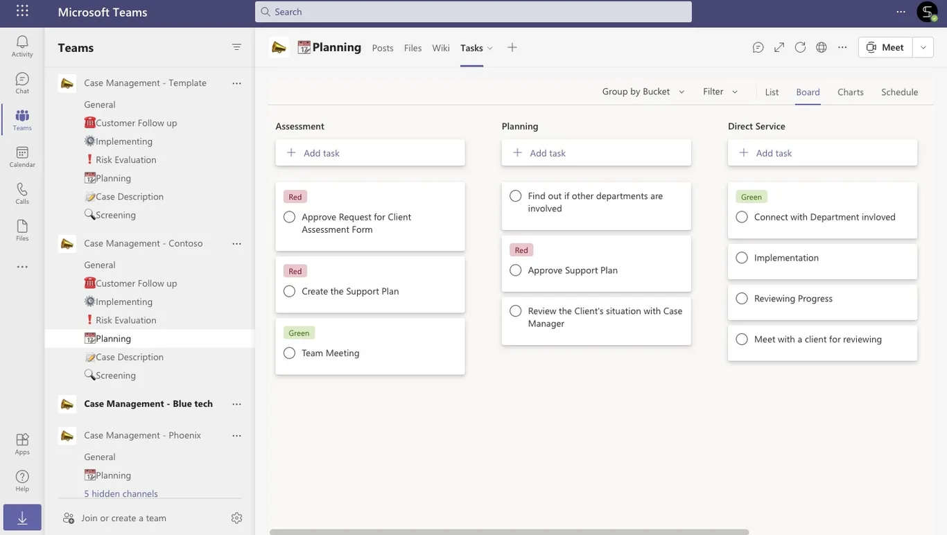 Case Management Teams Template Planner