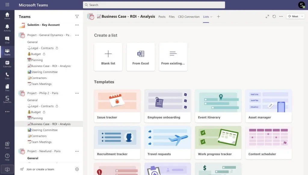 Microsoft Lists with teams integration