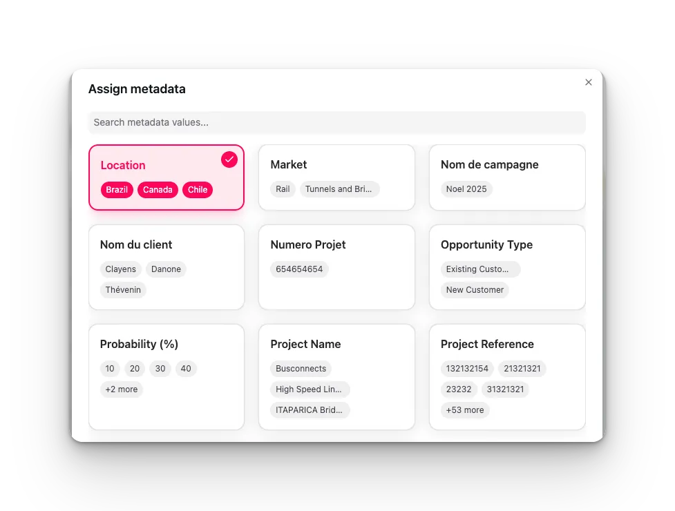 Flux de métadonnées Bulk repensé, avec un écran de confirmation en langage clair