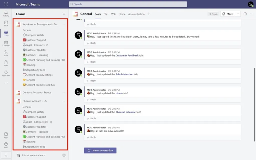 key account management Teams template