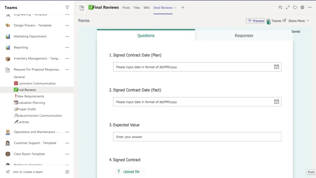 Microsoft Teams Forms