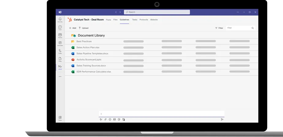 Microsoft Teams and HubSpot document library