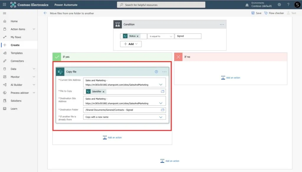 file management Power Automate