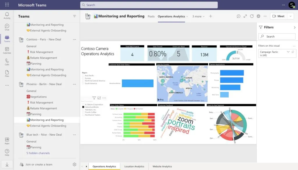 deal management Teams template with Power BI